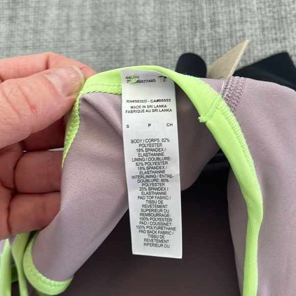 Nike Dri-Fit Swoosh Racerback Sports Bra Pink Black Size Small - Picture 5 of 5